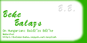 beke balazs business card
